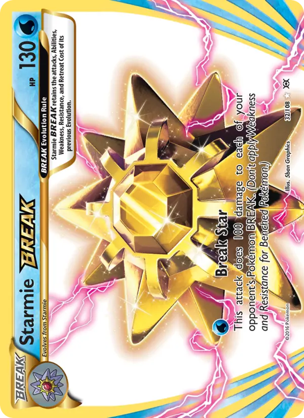 Starmie BREAK Ultra Rare Pokemon card #32 from Evolutions