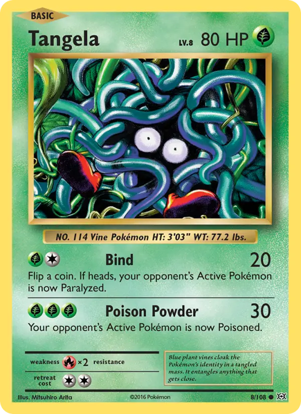 Tangela Common Pokemon card #8 from Evolutions