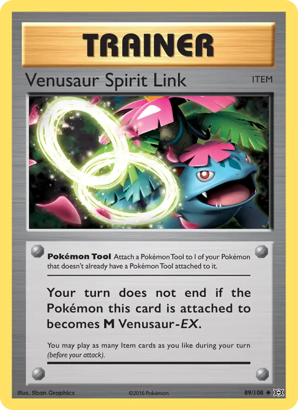 Venusaur Spirit Link Uncommon Pokemon card #89 from Evolutions