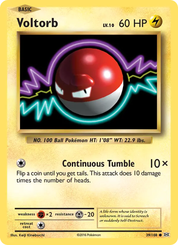 Voltorb Common Pokemon card #39 from Evolutions