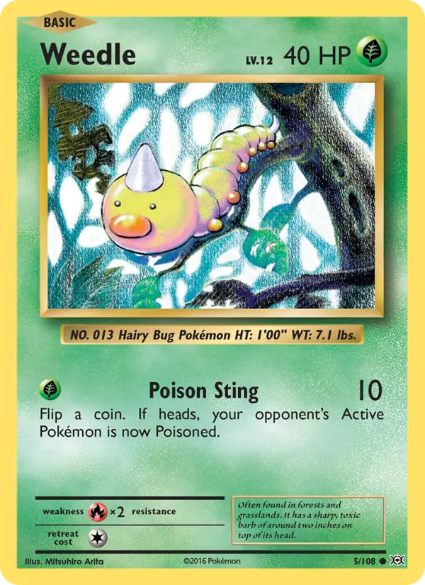 Weedle Common Pokemon card #5 from Evolutions