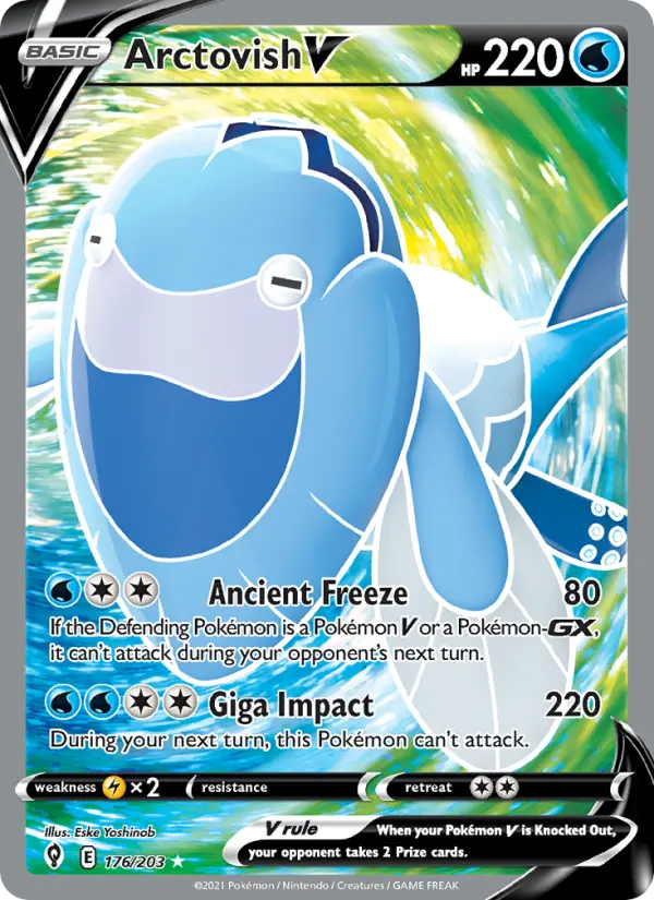 Arctovish V Ultra Rare Pokemon card #176 from Evolving Skies
