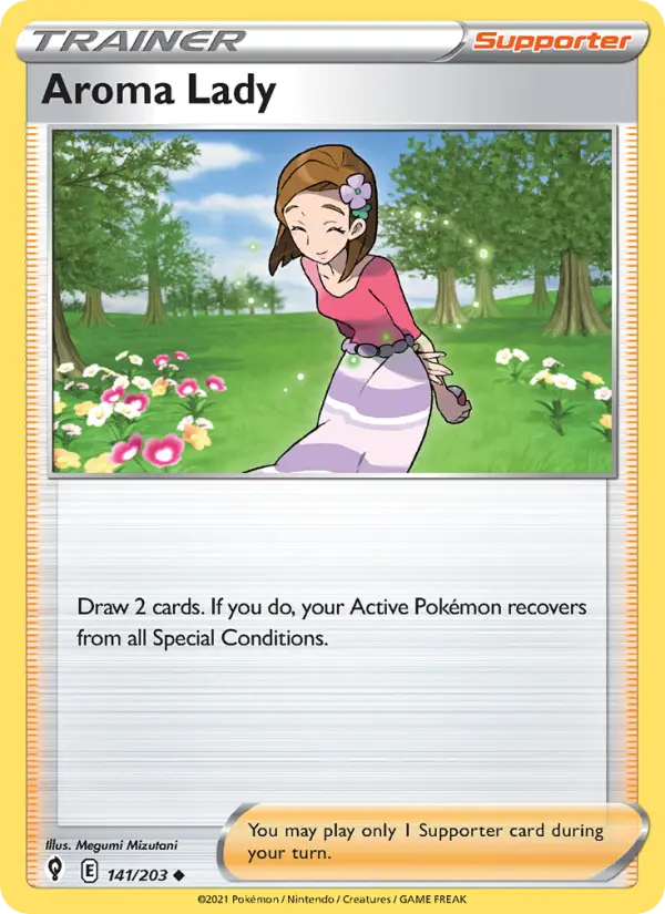 Aroma Lady Uncommon Pokemon card #141 from Evolving Skies