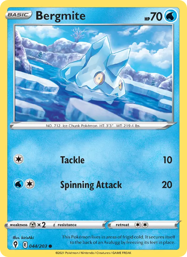 Bergmite Common Pokemon card #44 from Evolving Skies