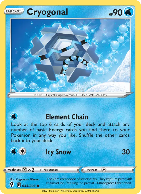 Cryogonal Common Pokemon card #43 from Evolving Skies