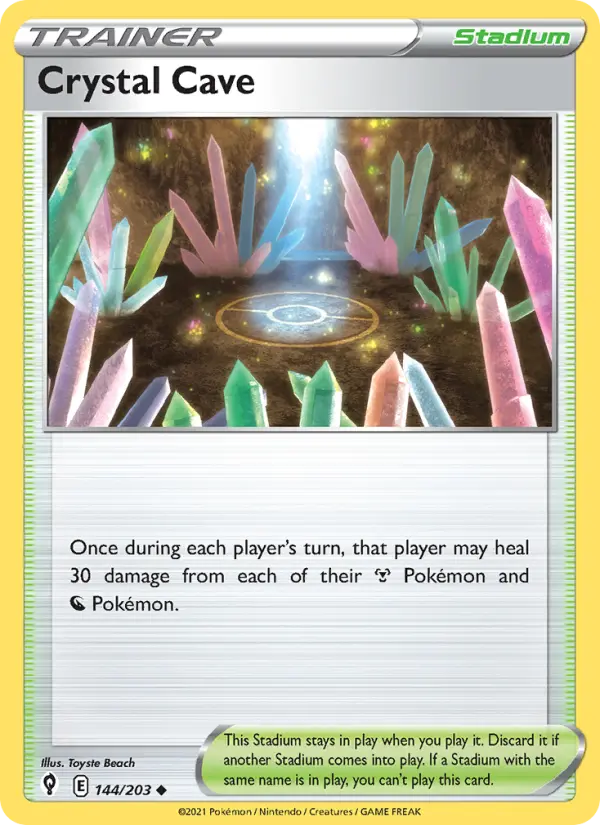 Crystal Cave Uncommon Pokemon card #144 from Evolving Skies