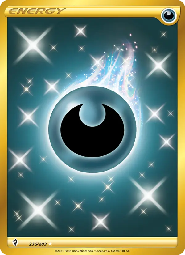 Darkness Energy Secret Rare Pokemon card #236 from Evolving Skies