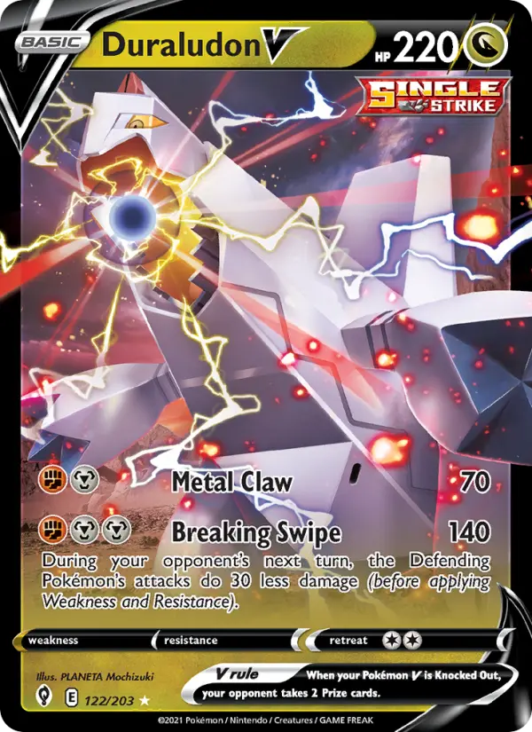 Duraludon V Holo Rare V Pokemon card #122 from Evolving Skies
