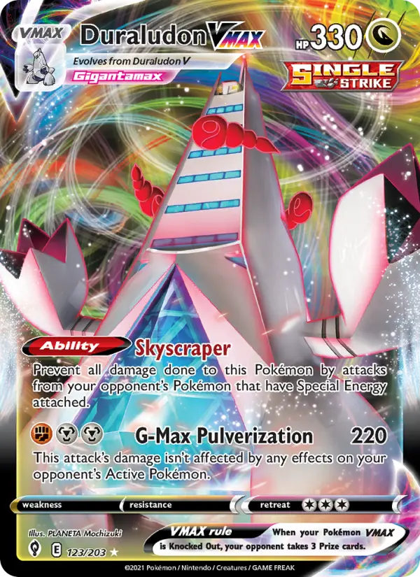 Duraludon VMAX Holo Rare VMAX Pokemon card #123 from Evolving Skies