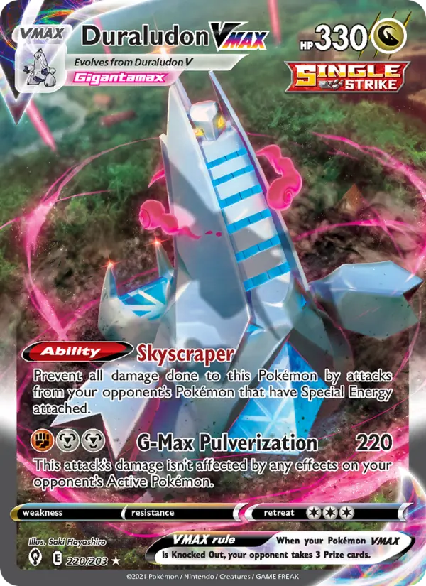 Duraludon VMAX Secret Rare Pokemon card #220 from Evolving Skies