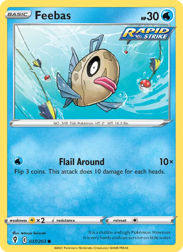 Feebas Common Pokemon card #37 from Evolving Skies