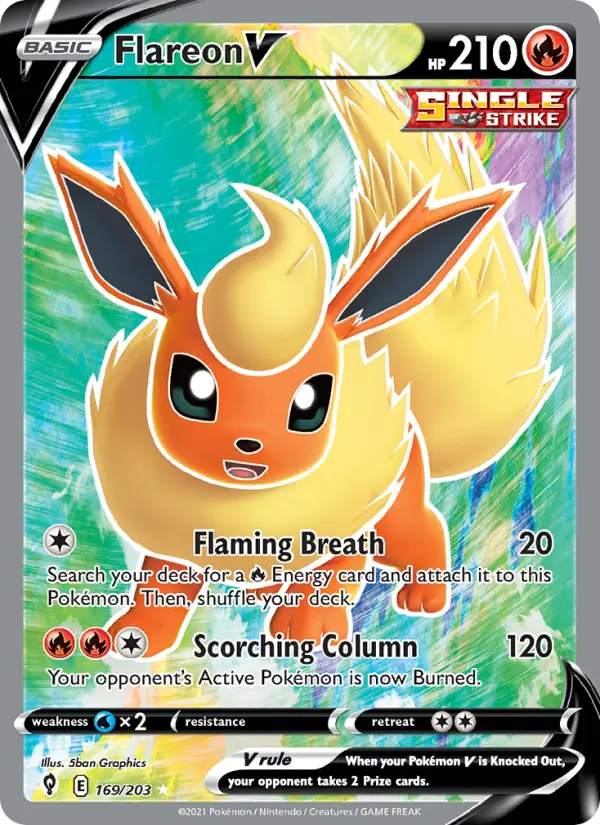 Flareon V Ultra Rare Pokemon card #169 from Evolving Skies
