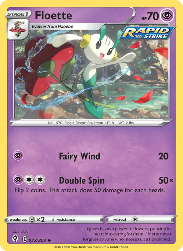 Floette Uncommon Pokemon card #72 from Evolving Skies