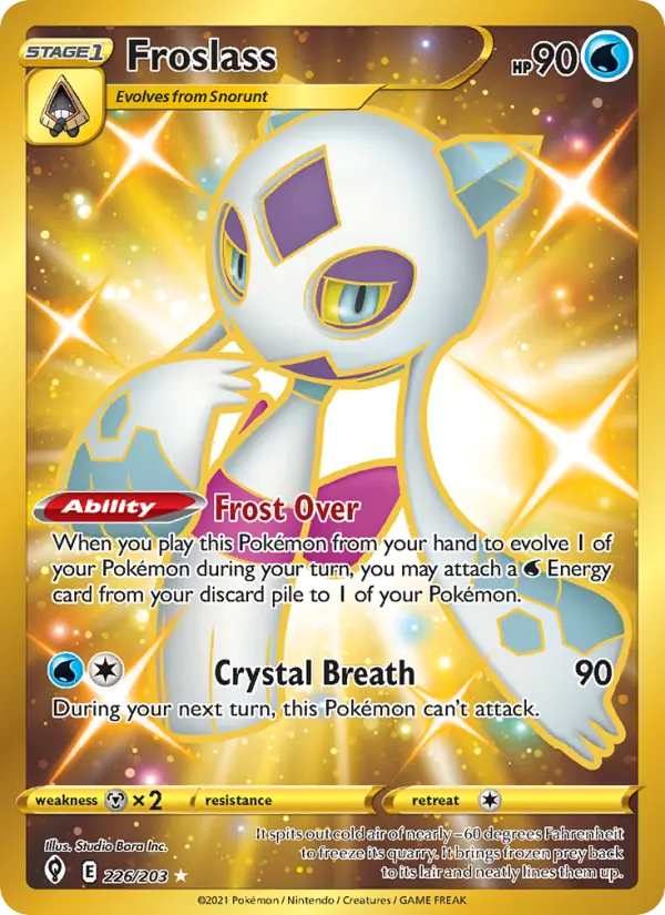 Froslass Secret Rare Pokemon card #226 from Evolving Skies
