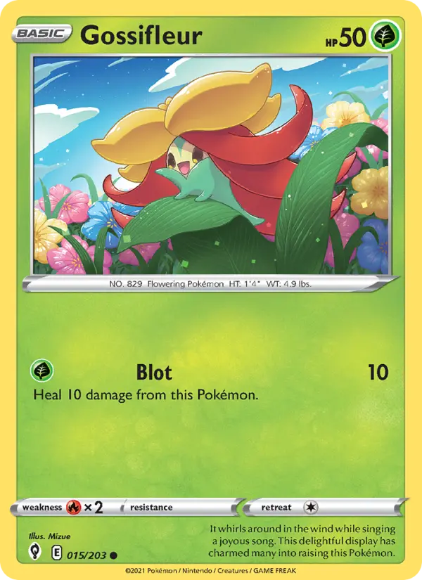 Gossifleur Common Pokemon card #15 from Evolving Skies