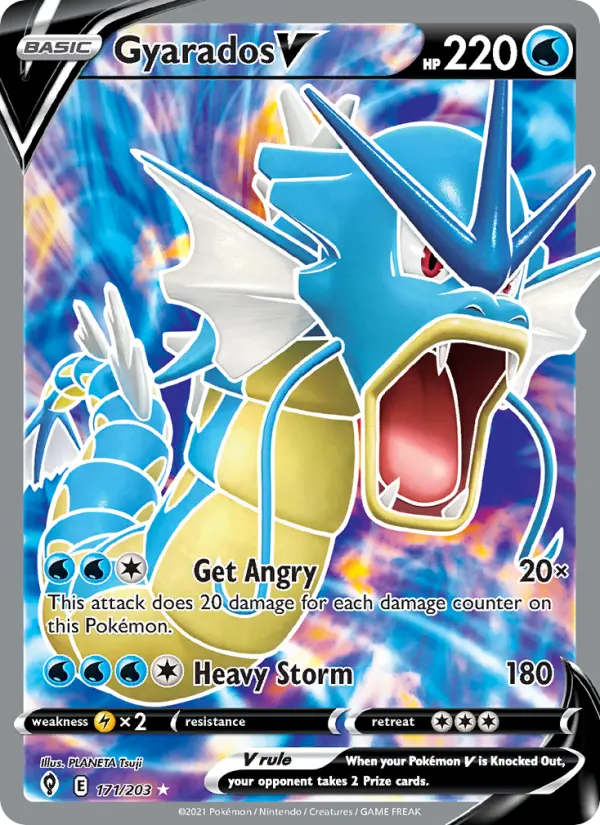 Gyarados V Ultra Rare Pokemon card #171 from Evolving Skies