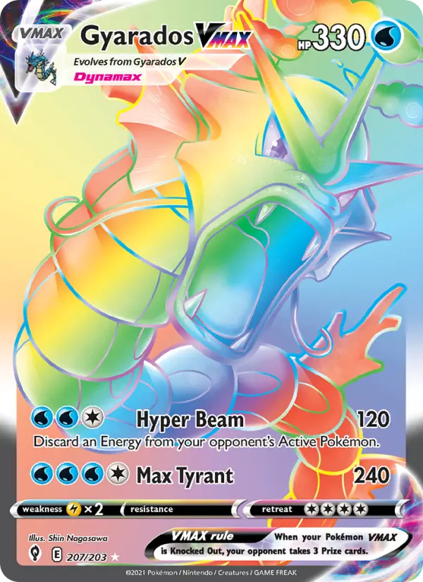 Gyarados VMAX Secret Rare Pokemon card #207 from Evolving Skies
