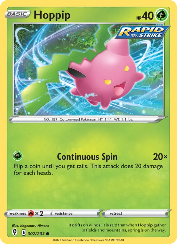Hoppip Common Pokemon card #2 from Evolving Skies