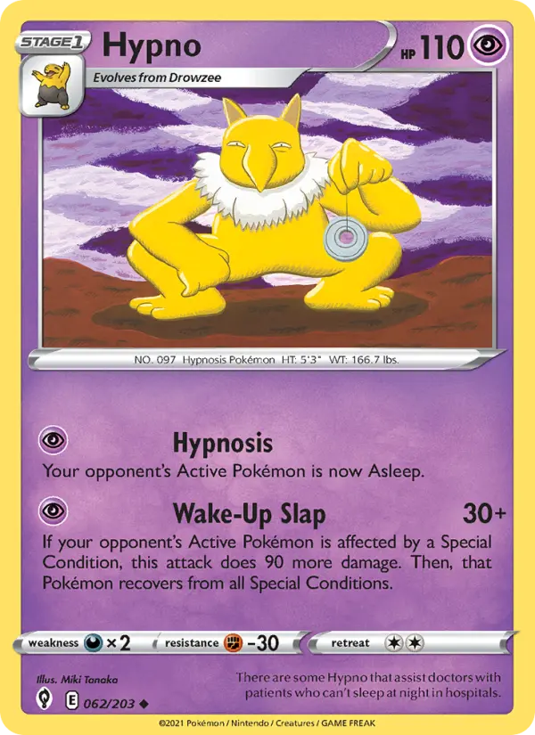 Hypno Uncommon Pokemon card #62 from Evolving Skies