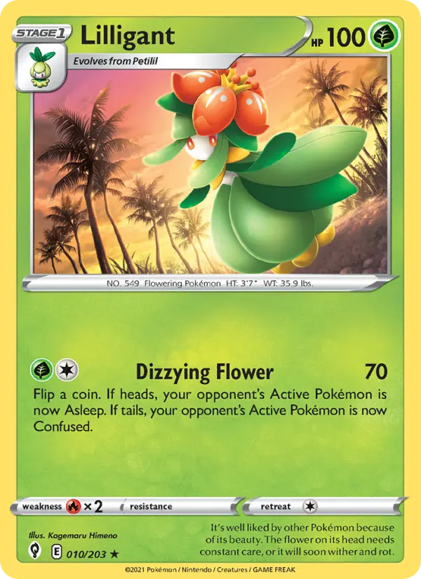 Lilligant Rare Pokemon card #10 from Evolving Skies