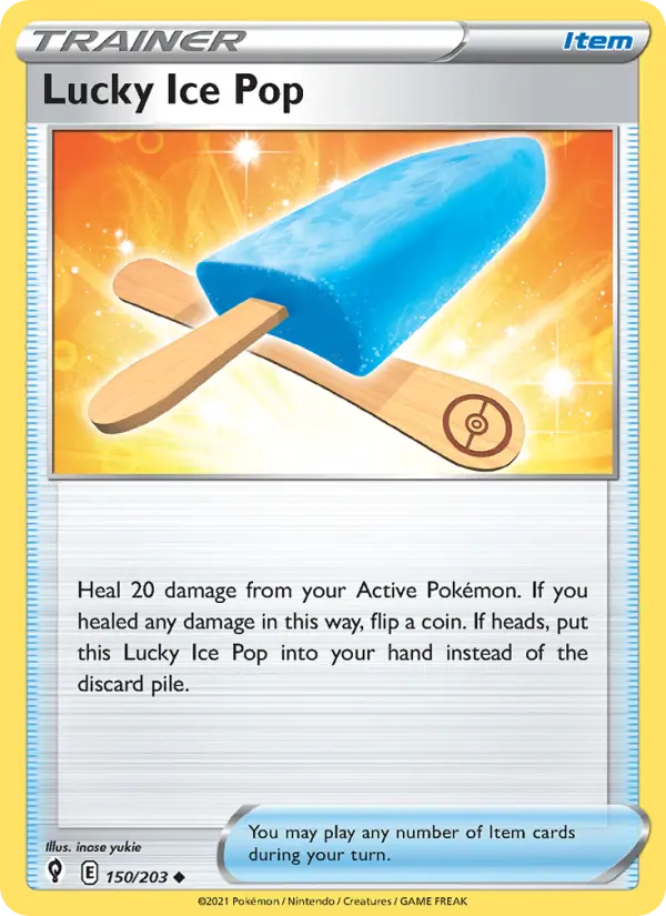 Lucky Ice Pop Uncommon Pokemon card #150 from Evolving Skies
