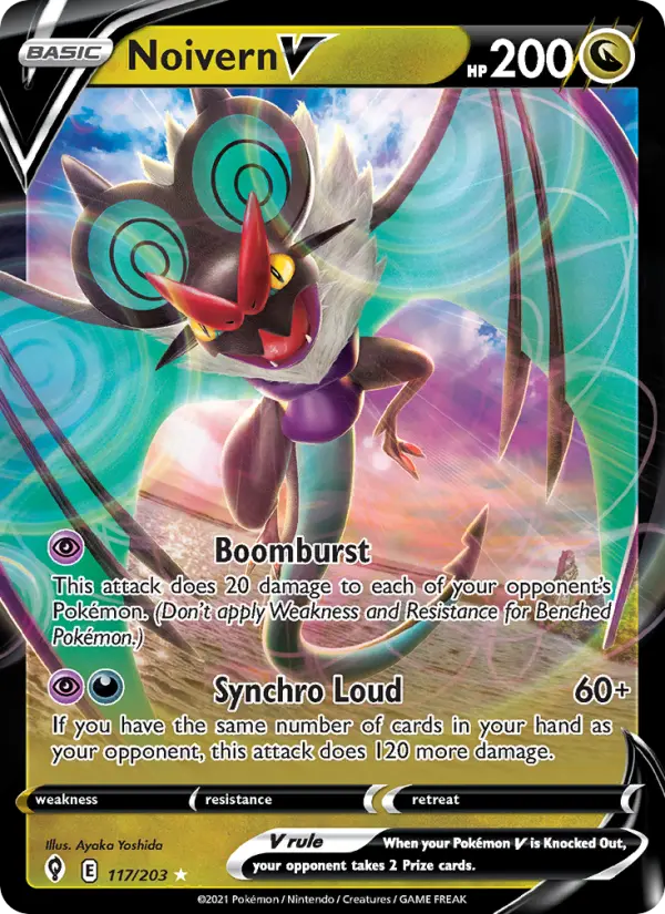 Noivern V Holo Rare V Pokemon card #117 from Evolving Skies