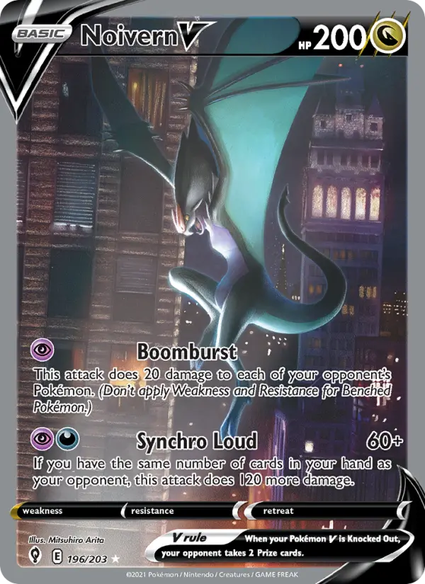 Noivern V Ultra Rare Pokemon card #196 from Evolving Skies
