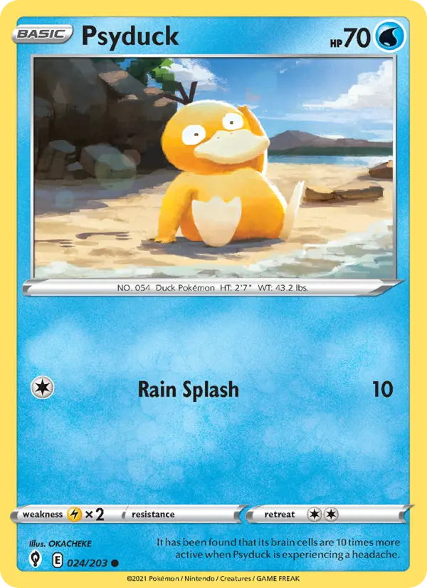 Psyduck Common Pokemon card #24 from Evolving Skies