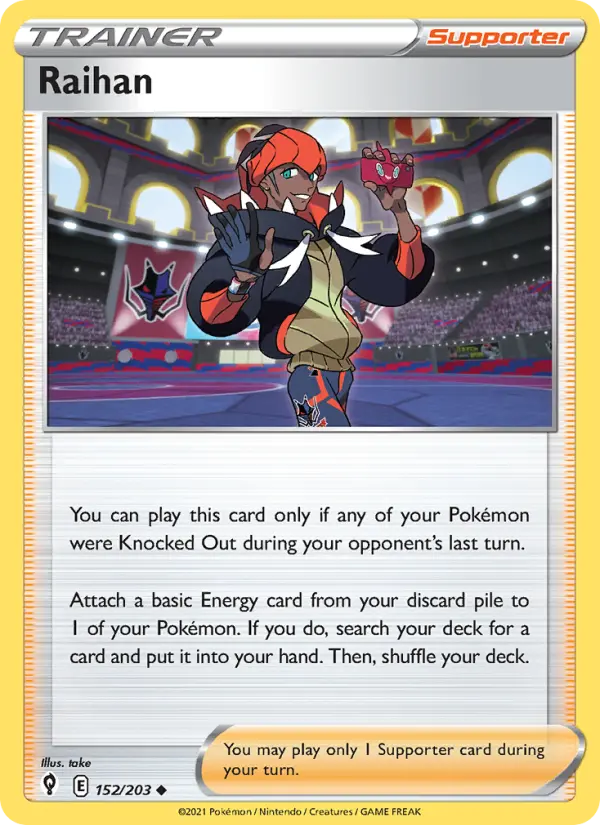 Raihan Uncommon Pokemon card #152 from Evolving Skies