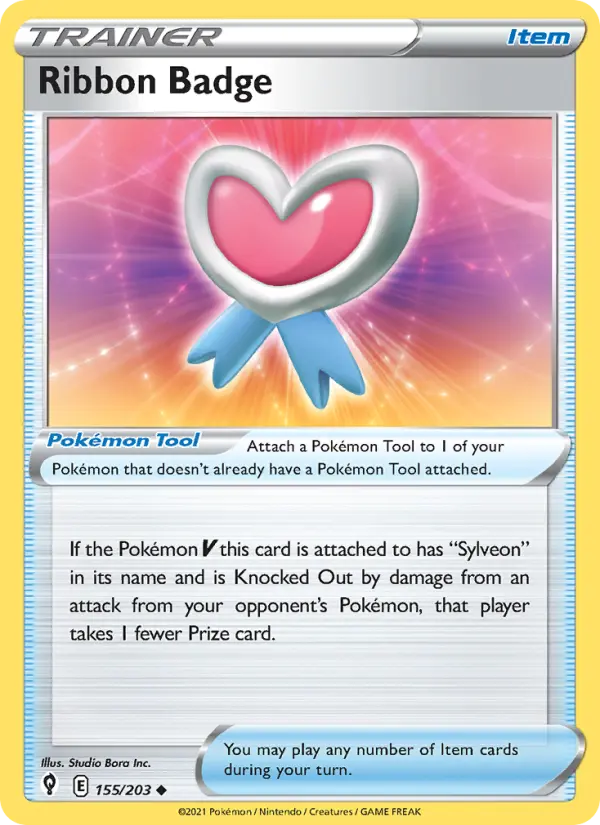 Ribbon Badge Uncommon Pokemon card #155 from Evolving Skies