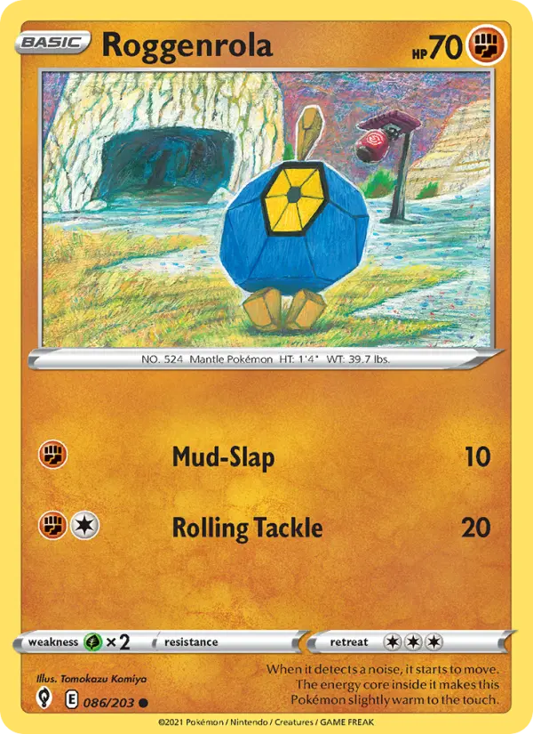 Roggenrola Common Pokemon card #86 from Evolving Skies