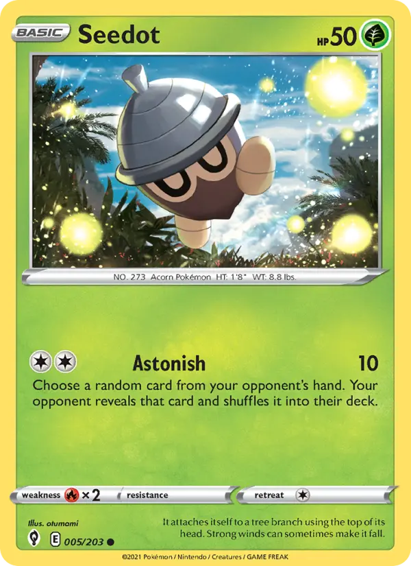 Seedot Common Pokemon card #5 from Evolving Skies