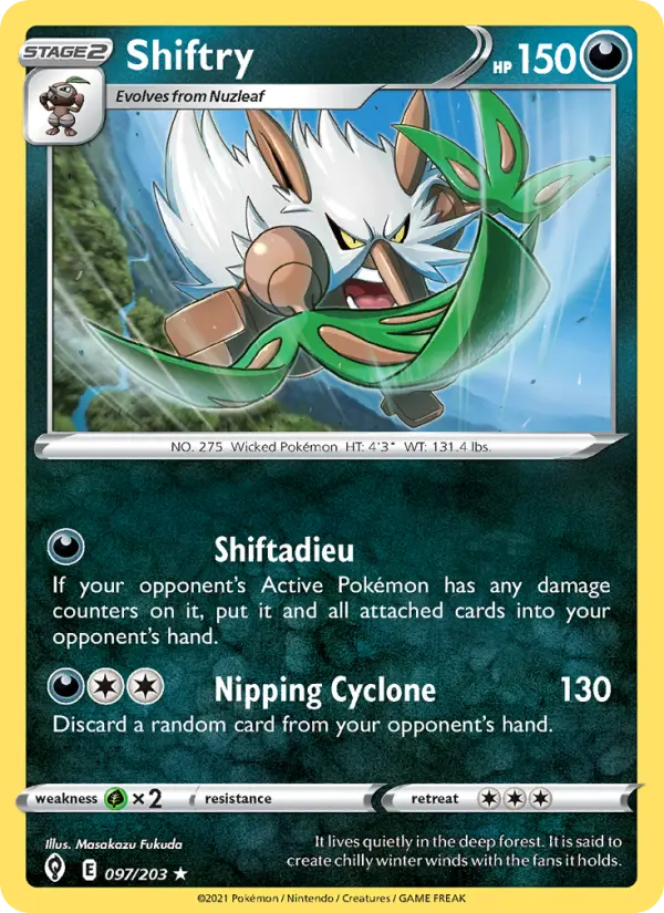 Shiftry Rare Pokemon card #97 from Evolving Skies