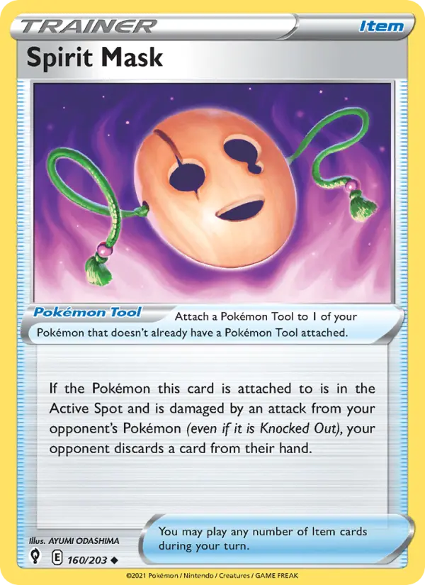 Spirit Mask Uncommon Pokemon card #160 from Evolving Skies