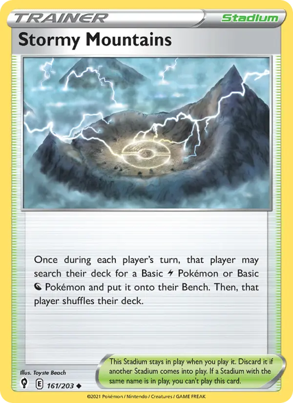 Stormy Mountains Uncommon Pokemon card #161 from Evolving Skies