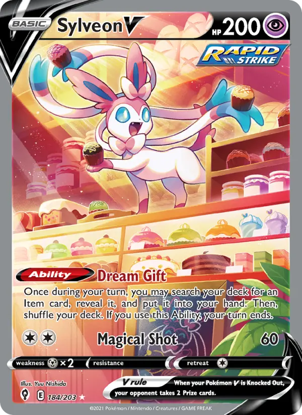 Sylveon V Ultra Rare Pokemon card #184 from Evolving Skies