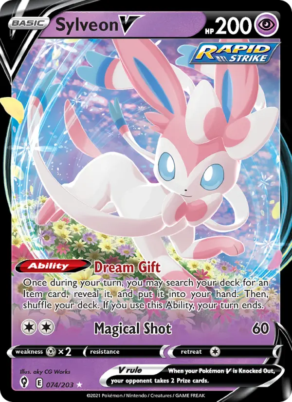 Sylveon V Holo Rare V Pokemon card #74 from Evolving Skies