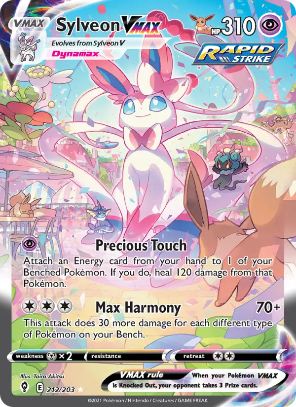 Sylveon VMAX Secret Rare Pokemon card #212 from Evolving Skies