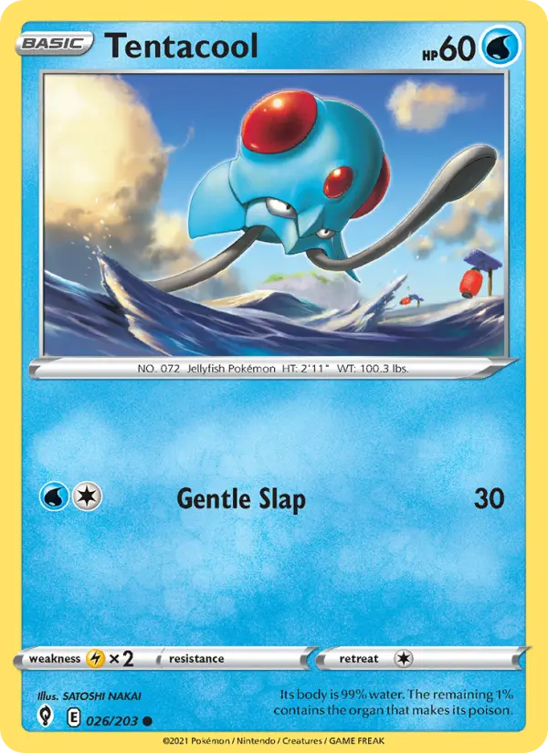 Tentacool Common Pokemon card #26 from Evolving Skies