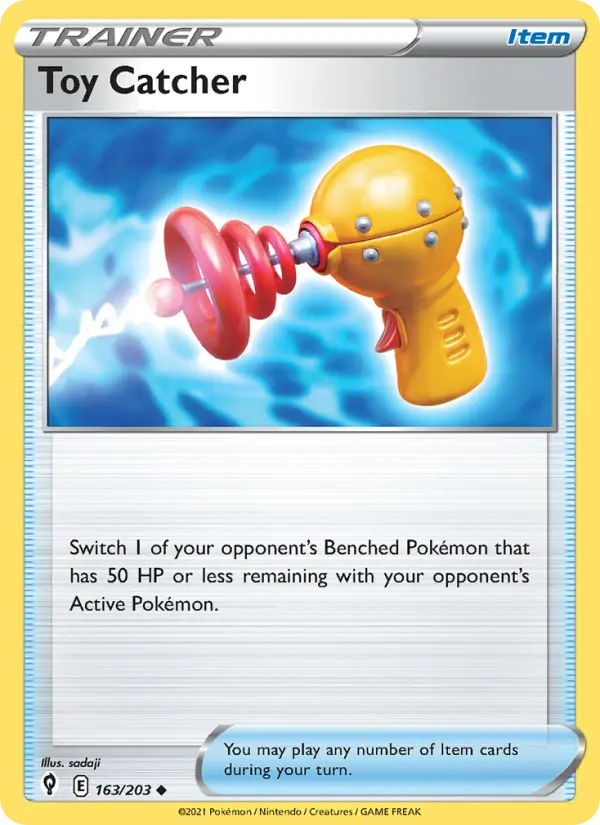 Toy Catcher Uncommon Pokemon card #163 from Evolving Skies