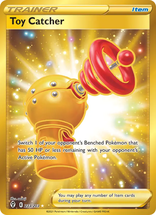 Toy Catcher Secret Rare Pokemon card #233 from Evolving Skies