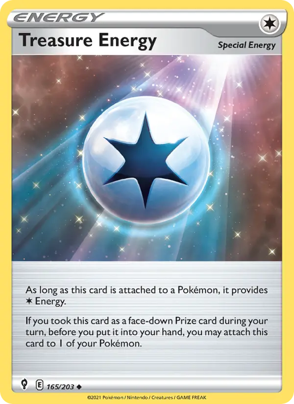 Treasure Energy Uncommon Pokemon card #165 from Evolving Skies