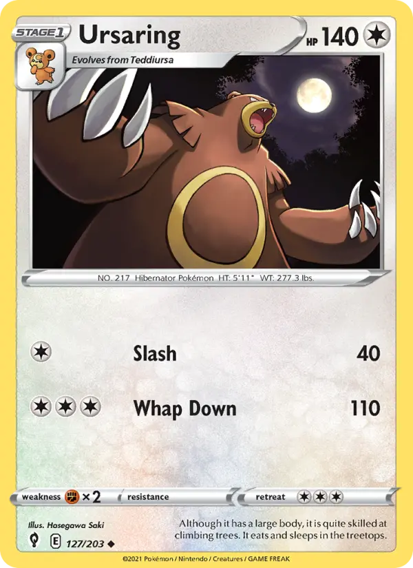 Ursaring Uncommon Pokemon card #127 from Evolving Skies