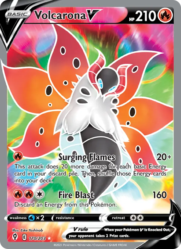 Volcarona V Ultra Rare Pokemon card #170 from Evolving Skies