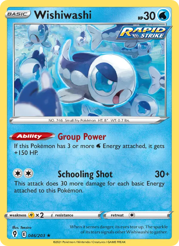 Wishiwashi Pokemon card artwork