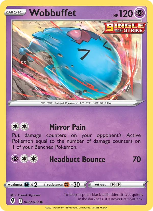 Wobbuffet Common Pokemon card #66 from Evolving Skies