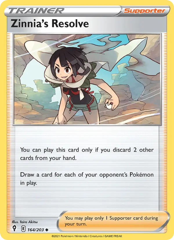 Zinnia's Resolve Uncommon Pokemon card #164 from Evolving Skies