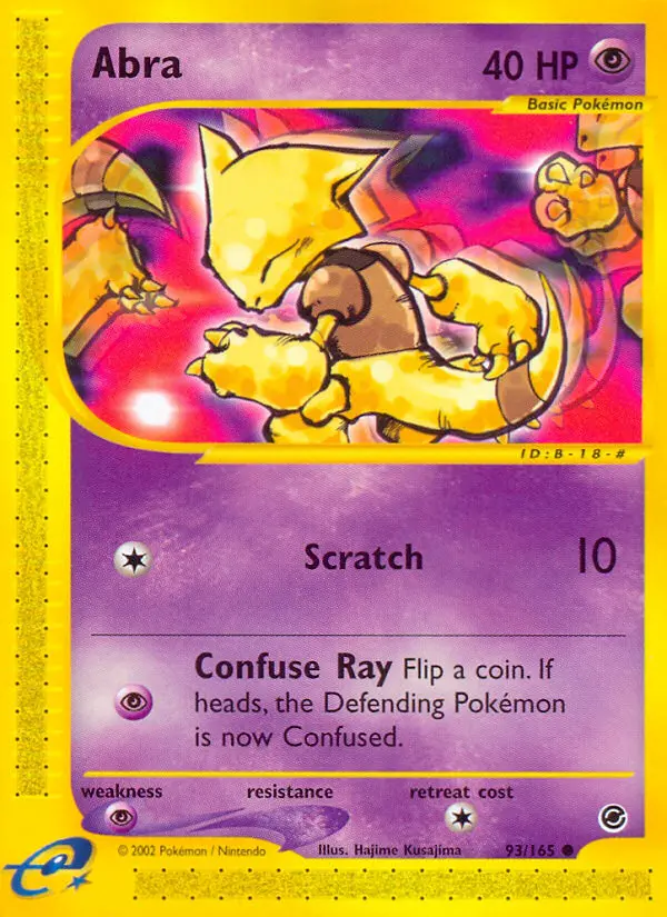 Abra Common Pokemon card #93 from Expedition Base Set