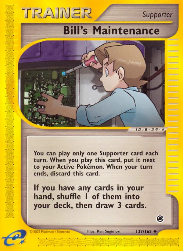 Bill's Maintenance Uncommon Pokemon card #137 from Expedition Base Set