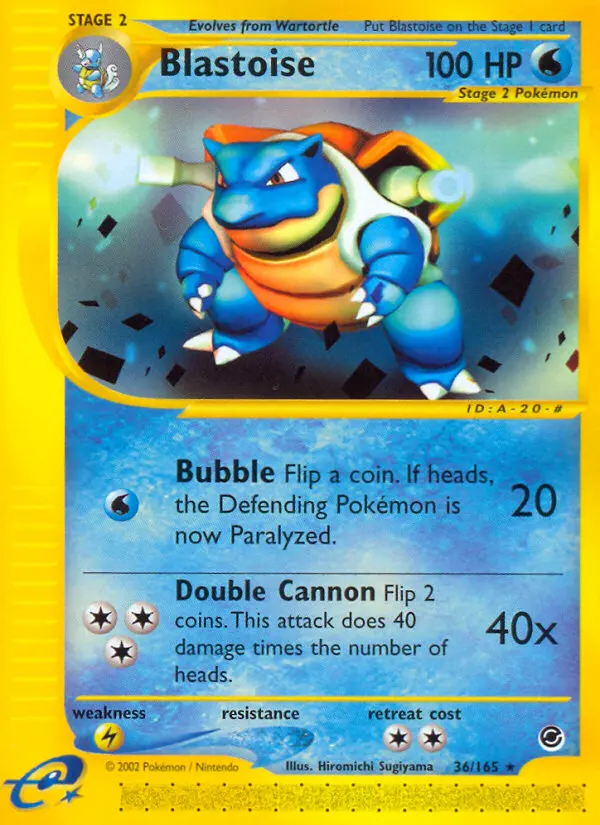 Blastoise Rare Pokemon card #36 from Expedition Base Set